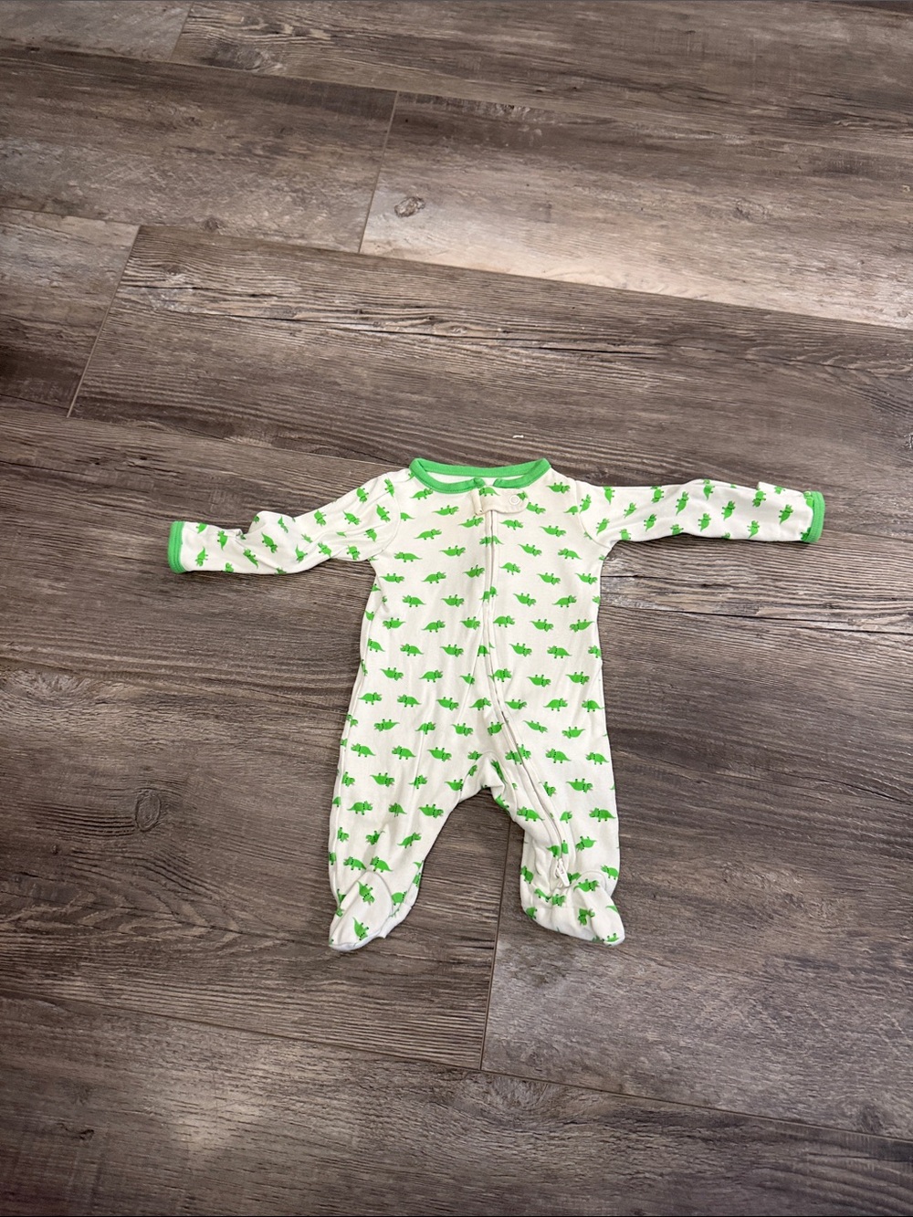 Carters Green Dino Print Baby One-Piece Sleeper